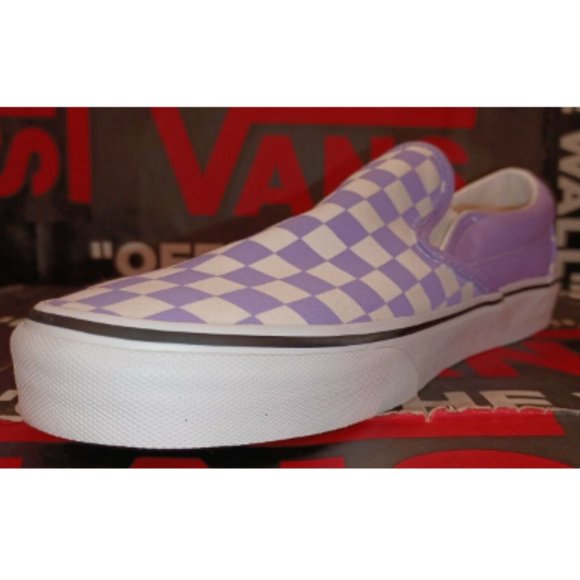 Vans Purple and White Slip-On Loafers - Picture 6 of 13